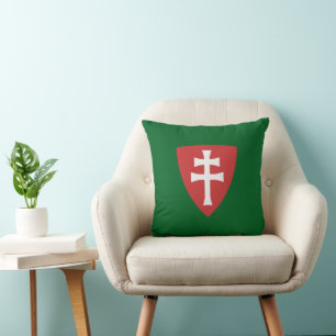 saint stephen hungarian cross symbol hungary king cushion