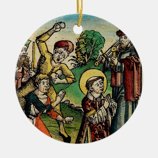 Saint Stephen Protomartyr First Martyr Ceramic Ornament (Front)