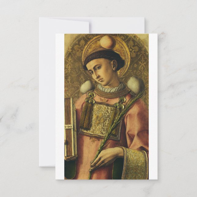Saint Stephen Religious Art Holy Card (Front)