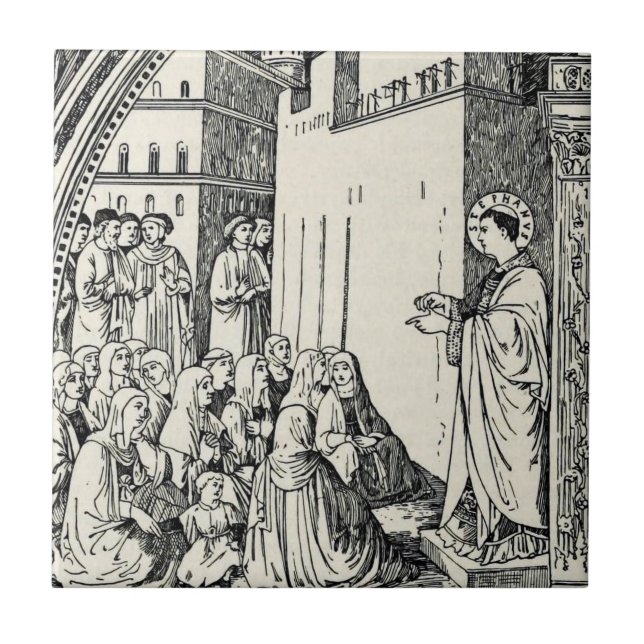 Saint Stephen the Protomartyr Fine Art Iconography Ceramic Tile (Front)