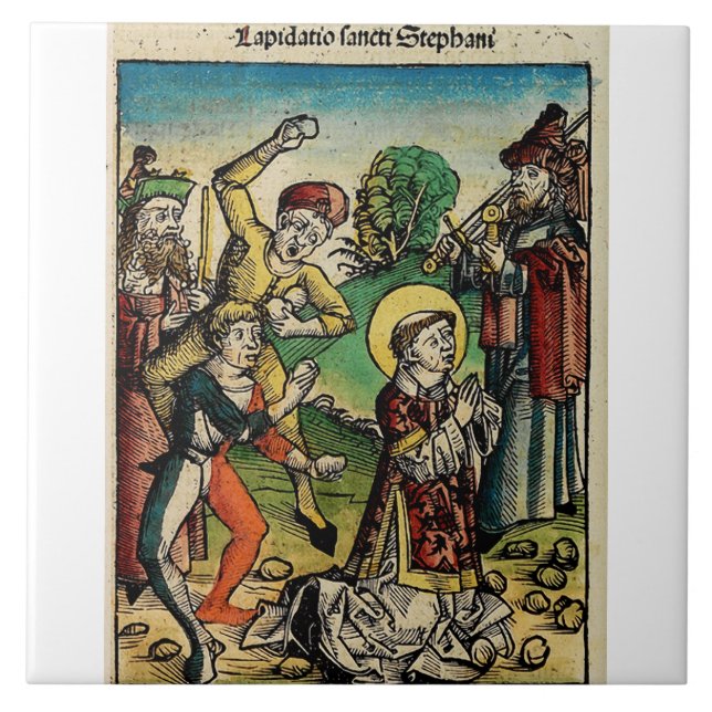 Saint Stephen the Protomartyr Fine Art Iconography Ceramic Tile (Front)