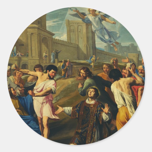 Saint Stephen the Protomartyr Fine Art Iconography Classic Round Sticker (Front)