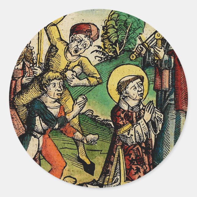Saint Stephen the Protomartyr Fine Art Iconography Classic Round Sticker (Front)
