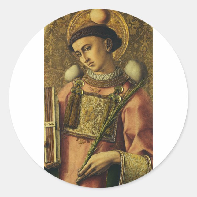 Saint Stephen the Protomartyr Fine Art Iconography Classic Round Sticker (Front)