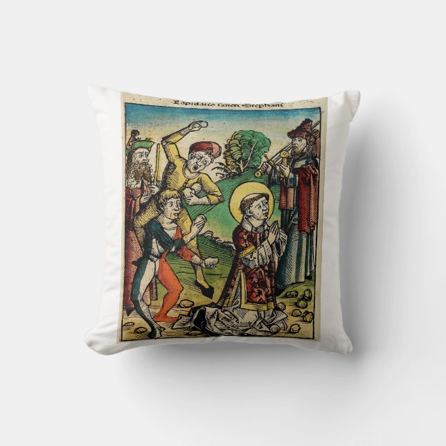 Saint Stephen the Protomartyr Fine Art Iconography Cushion (Front)