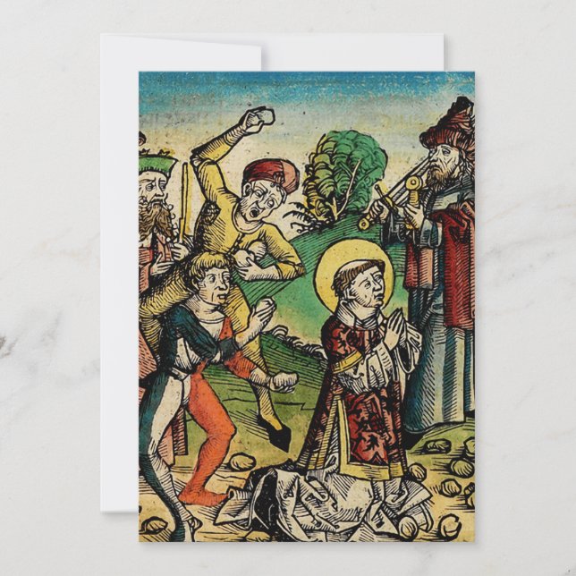 Saint Stephen the Protomartyr Fine Art Iconography Holiday Card (Front)