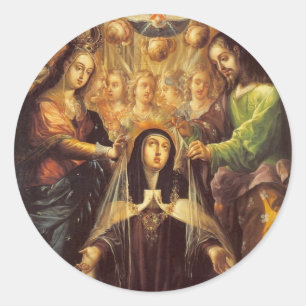 saint teresa of avila card classic round sticker