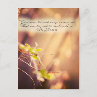 Saint Therese Desires Quote Postcard