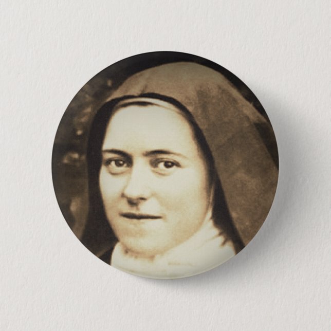 SAINT THERESE OF LISIEUX 6 CM ROUND BADGE (Front)