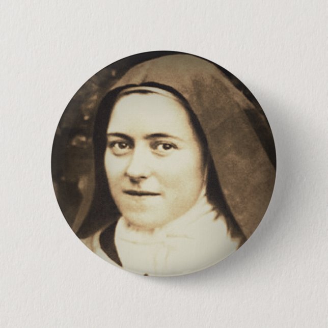 SAINT THERESE OF LISIEUX 6 CM ROUND BADGE (Front)