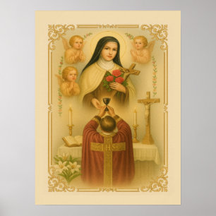 Saint Thérèse of Lisieux Catholic Priest at Mass Poster