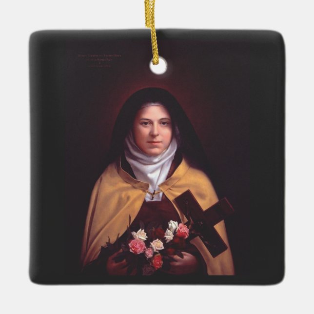 Saint Therese of Lisieux Ceramic Ornament (Front)