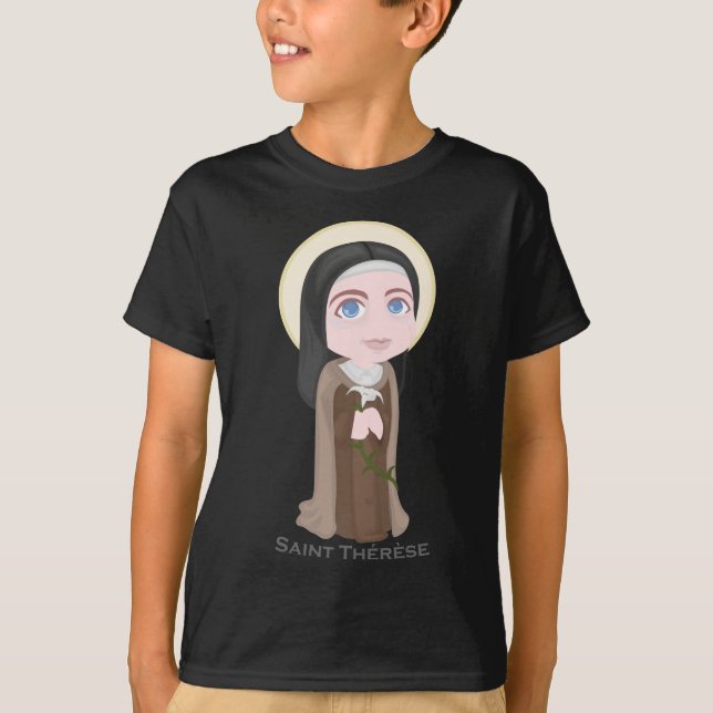 Saint Therese of Lisieux Cute Catholic T-Shirt (Front)