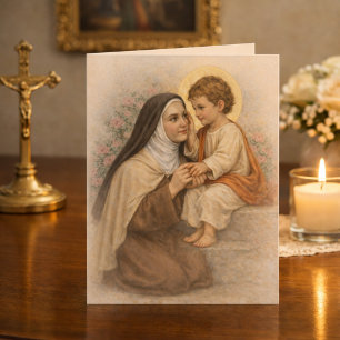 Saint Thérèse with Child Jesus Catholic Card