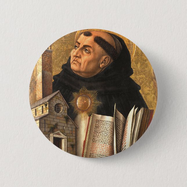 Saint Thomas Aquinas 6 Cm Round Badge (Front)