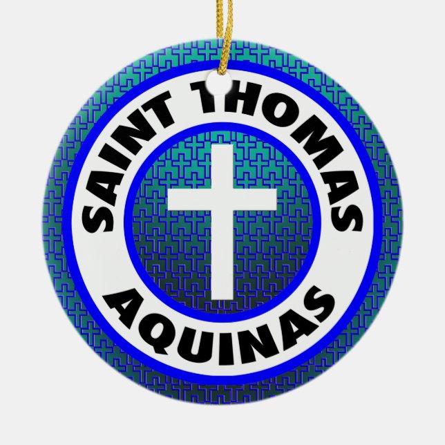 Saint Thomas Aquinas Ceramic Tree Decoration (Front)