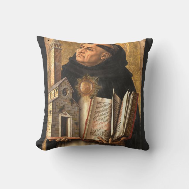 Saint Thomas Aquinas Doctor of Truth Cushion (Front)