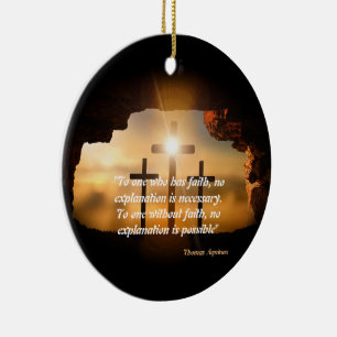 Saint Thomas Aquinas Quote On Faith Ceramic Orname Ornament