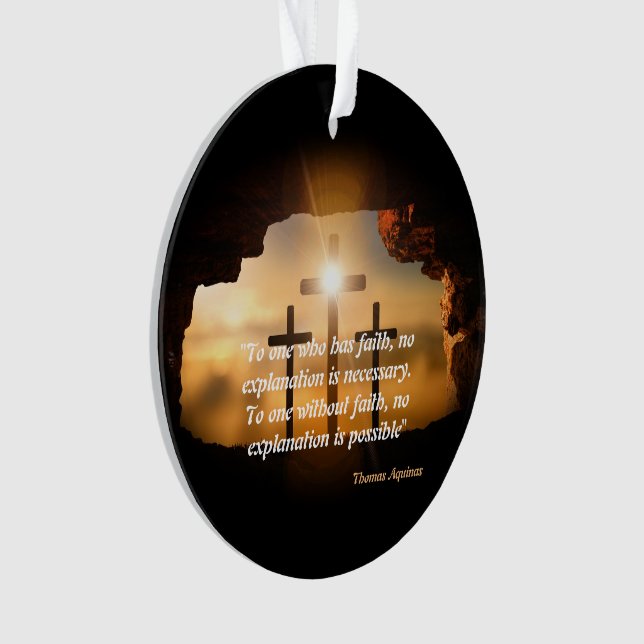 Saint Thomas Aquinas Quote On Faith Ornament (Front)