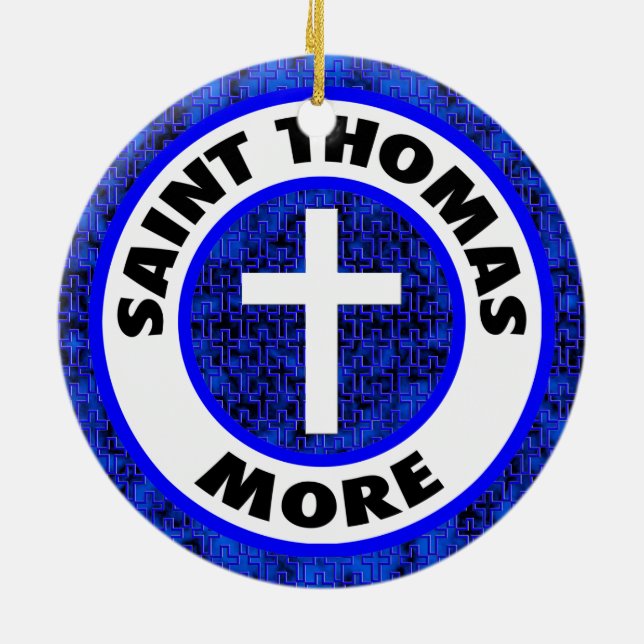 Saint Thomas More Ceramic Ornament (Back)