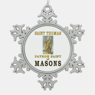 SAINT THOMAS SNOWFLAKE PEWTER CHRISTMAS ORNAMENT