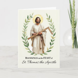 Saint Thomas the Apostle Feast Day Blessings Wreat Card