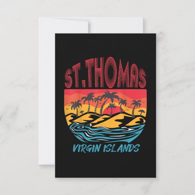 Saint Thomas Virgin Islands Surfing Beach Ocean Va Invitation (Front)
