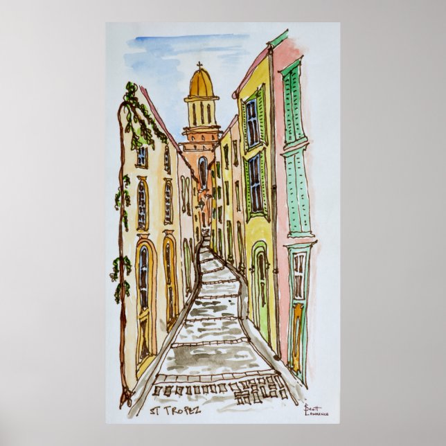 Saint-Tropez Buildings | French Riviera, France Poster (Front)
