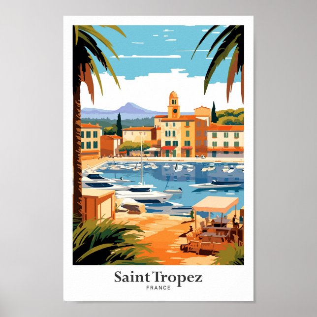 Saint Tropez France Travel Illustration Poster (Front)