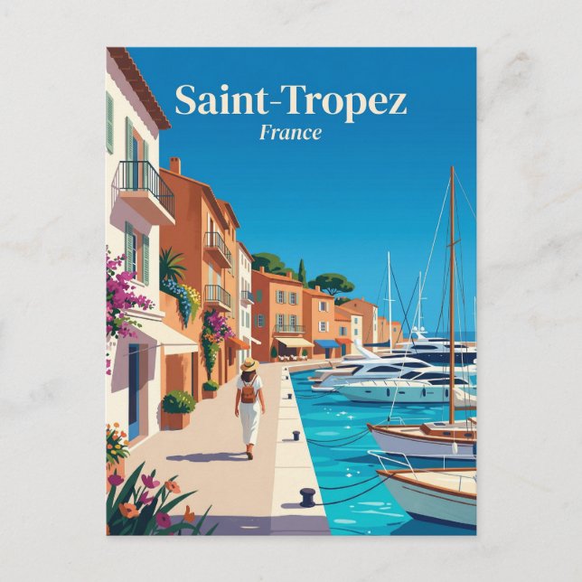 Saint-Tropez Harbour France Postcard (Front)