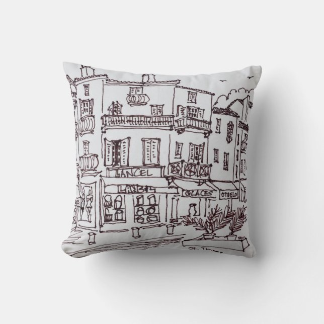 Saint-Tropez Shops | French Riviera, France Cushion (Front)