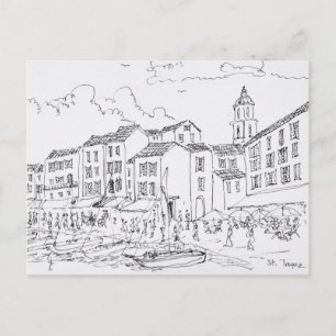 Saint-Tropez Waterfront French Riviera, France Postcard