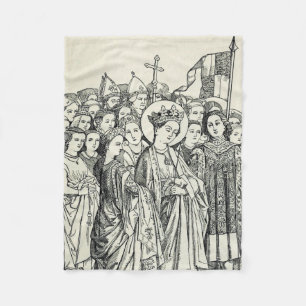 Saint Ursula virgin and martyr Fleece Blanket