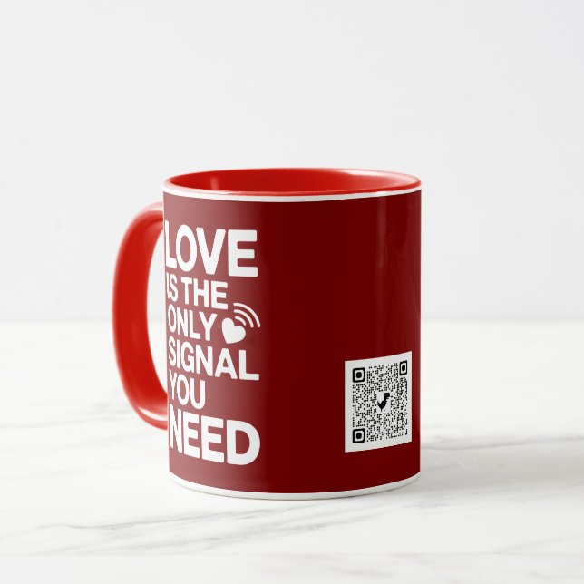 Saint-Valentin QR Code vidéo amour Mug (Front Left)