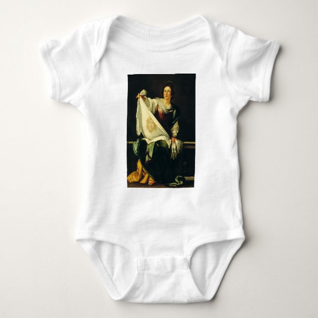 Saint Veronica Art The Miracle of the Holy Face Baby Bodysuit (Front)