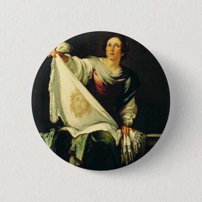 Saint Veronica by Bernardo Strozzi 6 Cm Round Badge (Front)