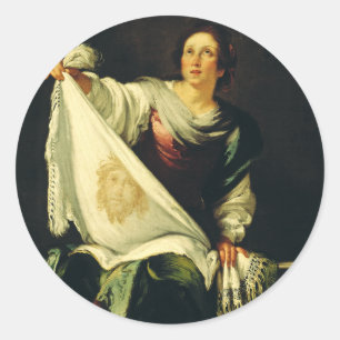 Saint Veronica by Bernardo Strozzi Classic Round Sticker