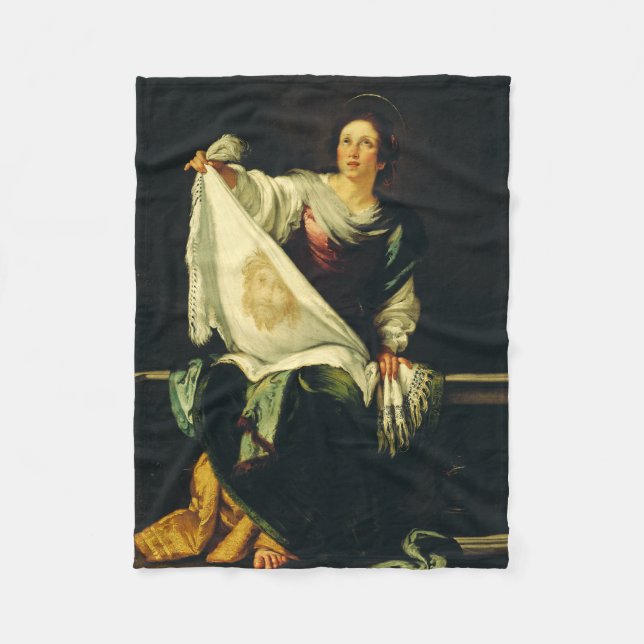 Saint Veronica by Bernardo Strozzi Fleece Blanket (Front)