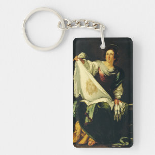 Saint Veronica by Bernardo Strozzi Key Ring