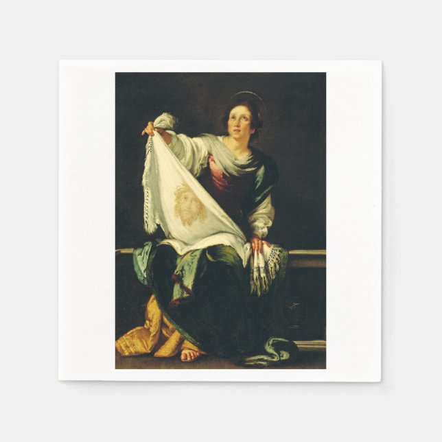 Saint Veronica by Bernardo Strozzi Napkin (Front)