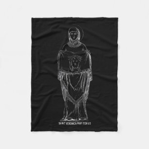 Saint Veronica Pray For Us Catholic Christian Fait Fleece Blanket