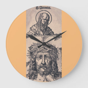 Saint Veronica with the Vernicle by Hans Burgkmair Large Clock