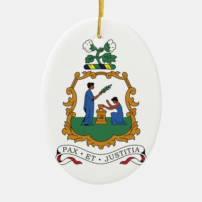 Saint Vincent and the Grenadines Coat of Arms Ceramic Tree Decoration (Front)