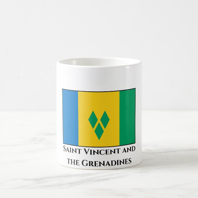 Saint Vincent and the Grenadines Flag Coffee Mug (Center)