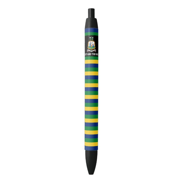 Saint Vincent and the Grenadines Flag Cute Black Ink Pen (Front Vertical)
