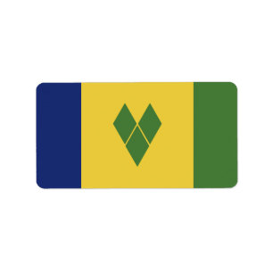Saint Vincent and the Grenadines flag Label