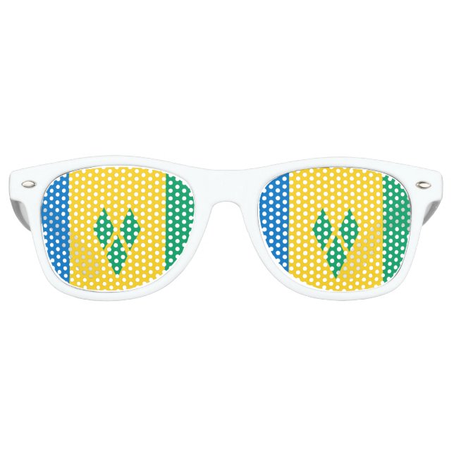Saint Vincent and the Grenadines Flag Retro Sunglasses (Front)