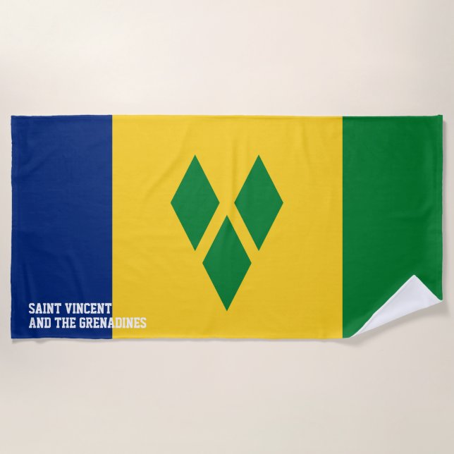 Saint Vincent and the Grenadines Flag Splendid Beach Towel (Front)