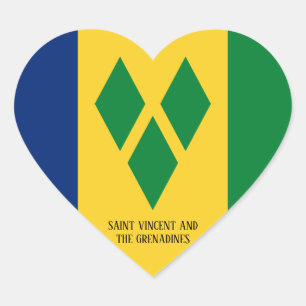 Saint Vincent and the Grenadines Flag Splendid Heart Sticker