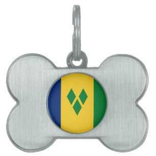Saint Vincent and the Grenadines Flag Vincy Pet ID Tag